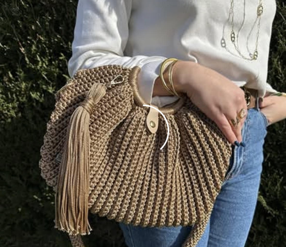 Sac bandoulière au crochet de L'ADN l'art des nœuds