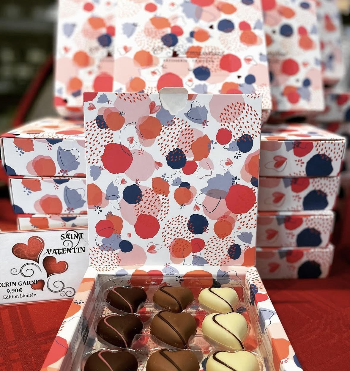 Coffrets de chocolats cœurs édition Saint-Valentin par Ô Gourmandises